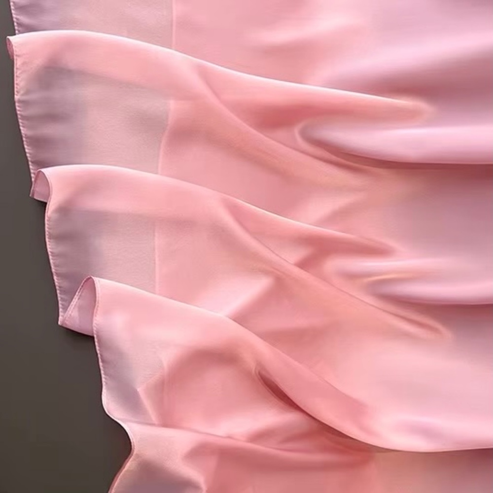 Light Pink 100% SILK SATIN Large Shawl Scarf Wrap Wedding Bridesmaid Cover up - Picture 6 of 8